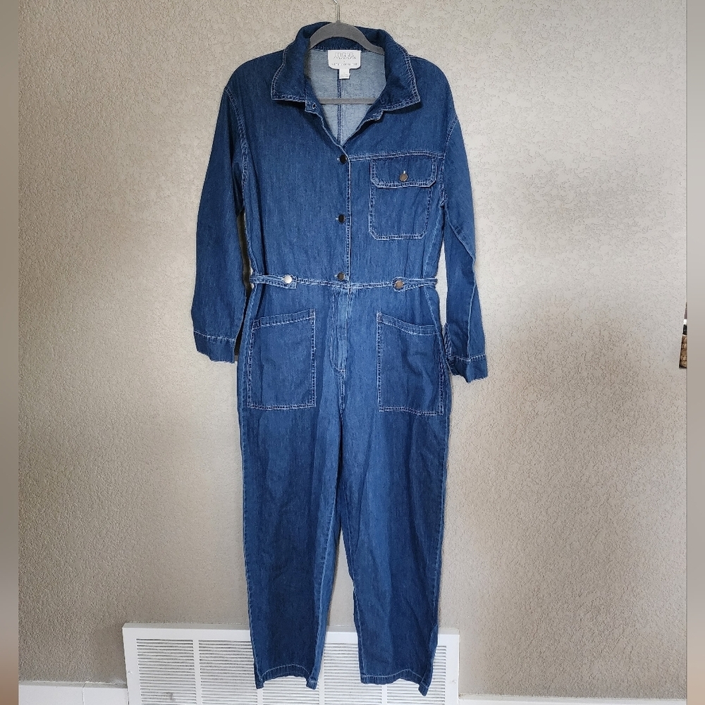 Mare Mare X Anthropologie Aya Denim Pant Jumpsuit Size Small - Picture 2 of 6
